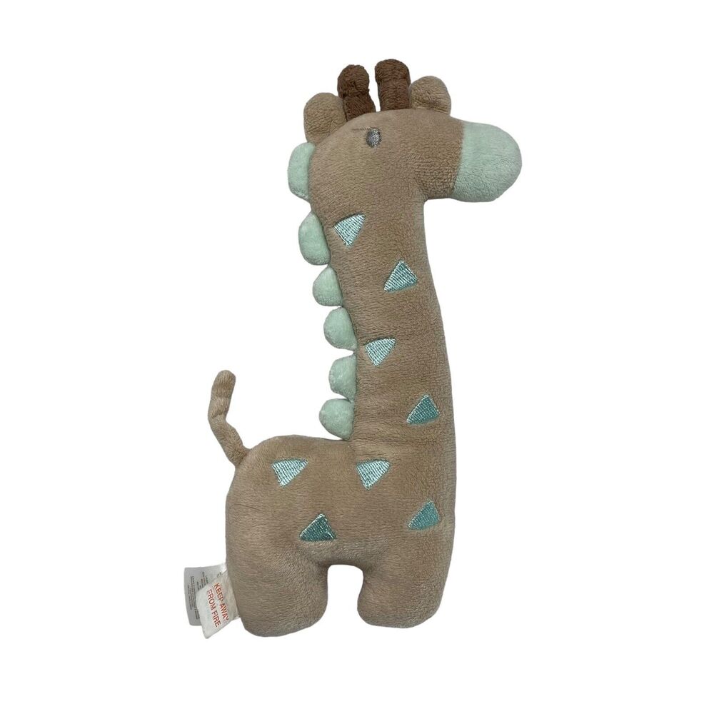 CHICK PEA Brown Blue Giraffe Stuffed Animal Plush Lovey Baby 9"